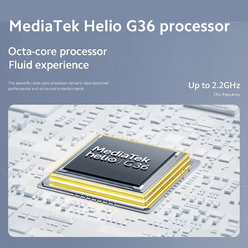 【Russian Version】POCO C61 Cellphone 5000mAh Battery MediaTek Helio G36 8MP Al dual camera 6.71" DotDrop display