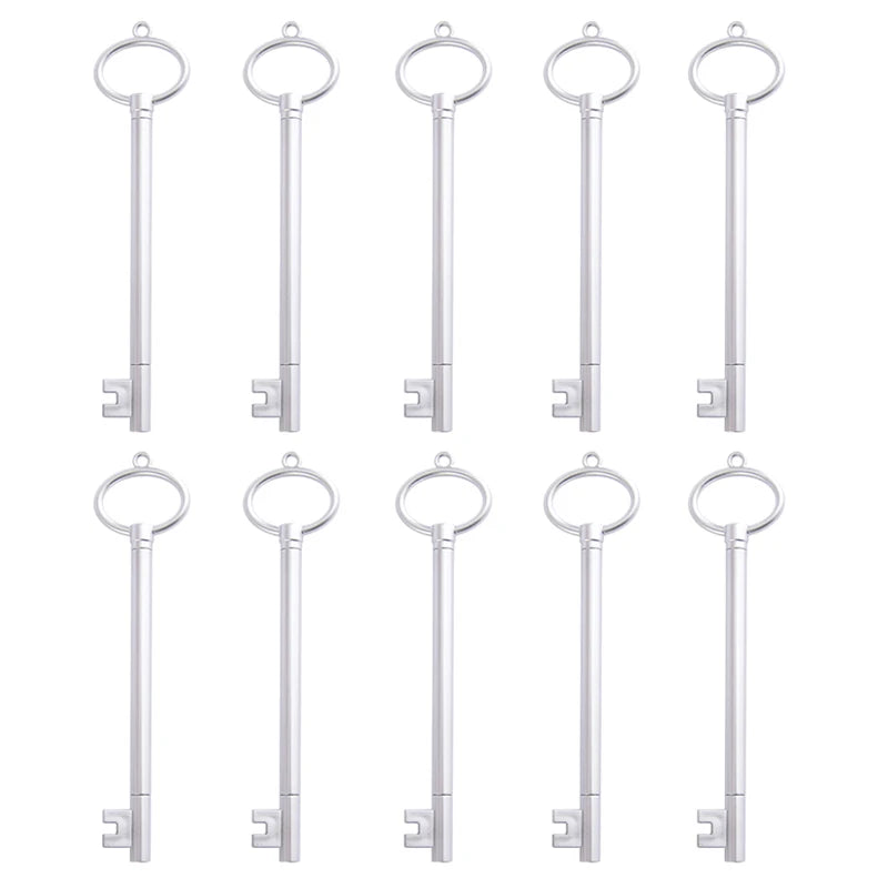 10pcs Customized LOGO Signature Pen Creative Retro Key Styling Gel Pen School Supplies Stationery Cute Gift Pen Laser Lettering