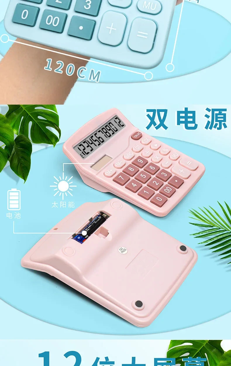 1Pcs Solar Scientific Calculator Desktop Financial Office Computer Calculators Large Display Office Calculators Cute Calculator