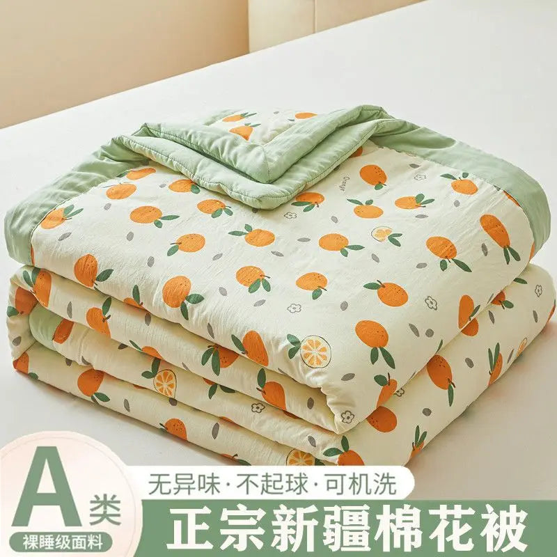 100% Cotton Summer Cooler Air-conditioning Nap Blanket Soy Fiber Comforter Quilt Core Super Soft Comfortable Antibacterial Quilt
