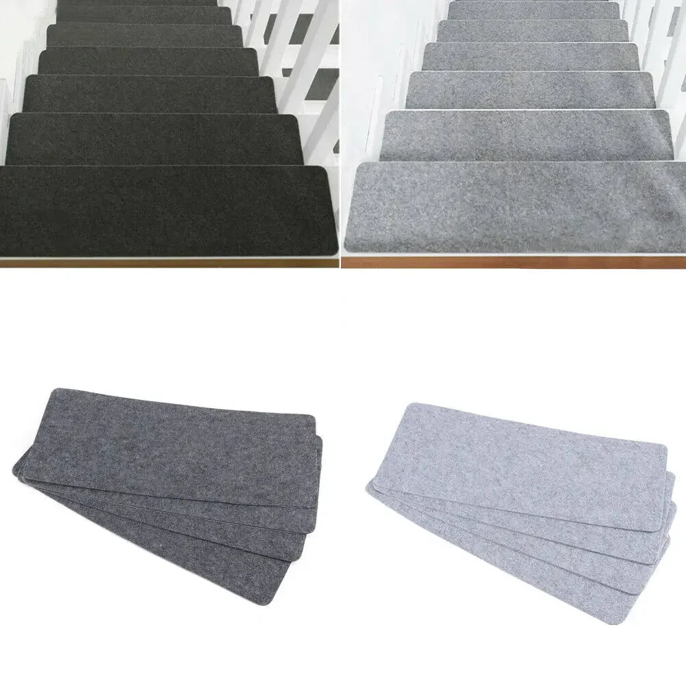 14Pcs/Set Stair Tread Carpet Mats Self-adhesive Floor Mat Door Mat Step Staircase Non Slip Pad Protection Cover Pads Home Decor