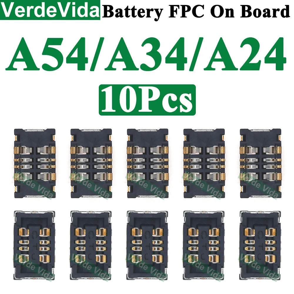 10Pcs Inner Battery FPC Connector Cilp Contact Plug On Board  For samsung A06 A55 A35 A54 A34 A33 A73 A13 A15 A16 A556 A356 A546