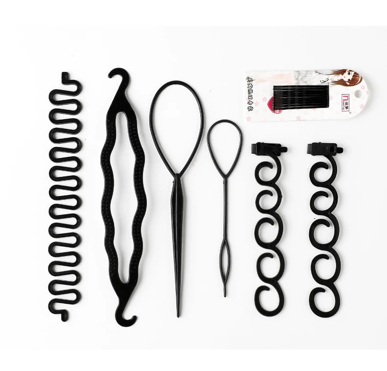 1/2/3/4pcs/set Ponytail Hair Styling Tools Ponytail Holder Topsy Loops Hair Bun Maker Braids Beauty Makeup Hairdressing Braiders