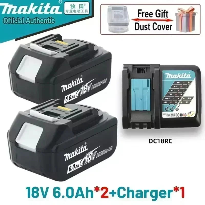 👍🏻Makita 18v Battery With Charger Rechargeable Lithium Ion for DDF487 BL1880 BL1860B LXT400 Power Tool Makita 18 v Battery🔥