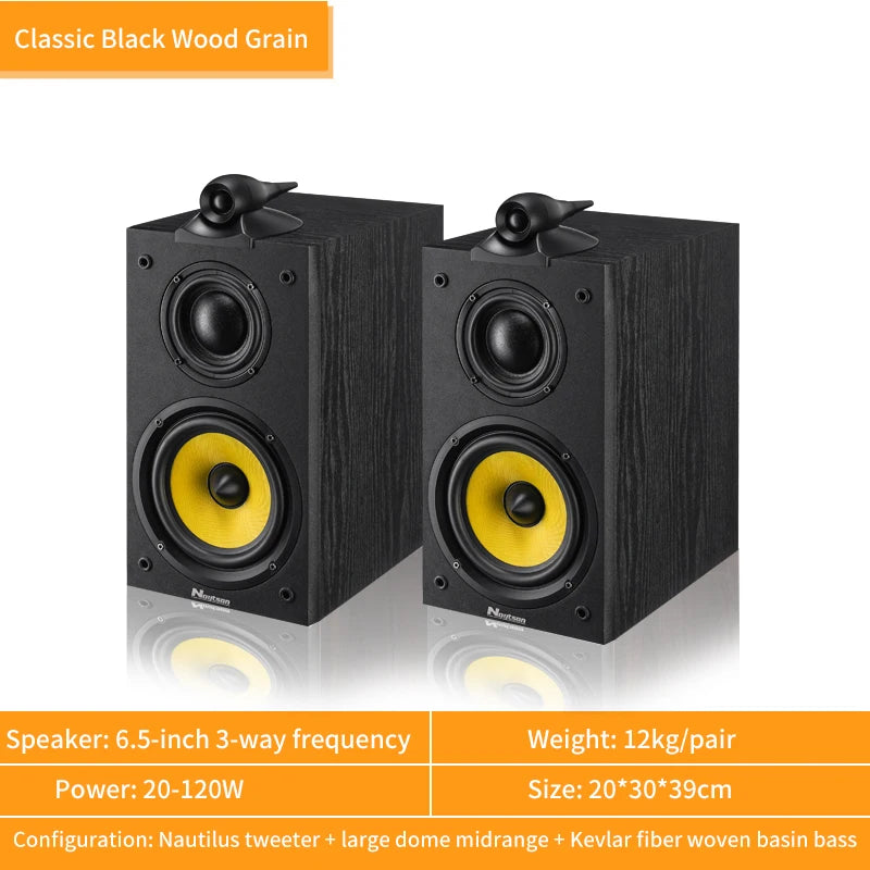 140W High-Power 6.5-inch Speaker Three-Way Bookshelf Speaker Hifi Fever 2.0 Audio Passive Home Theater Enthusiast Speaker 8Ω