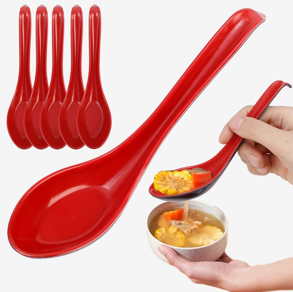 1/5/10pcs Mighty Porcelain Anti-Shock Spoons Japanese Rice Spoon Dumplings Porridge Soup Spoon  Restaurant Bar Kitchen Cutlery