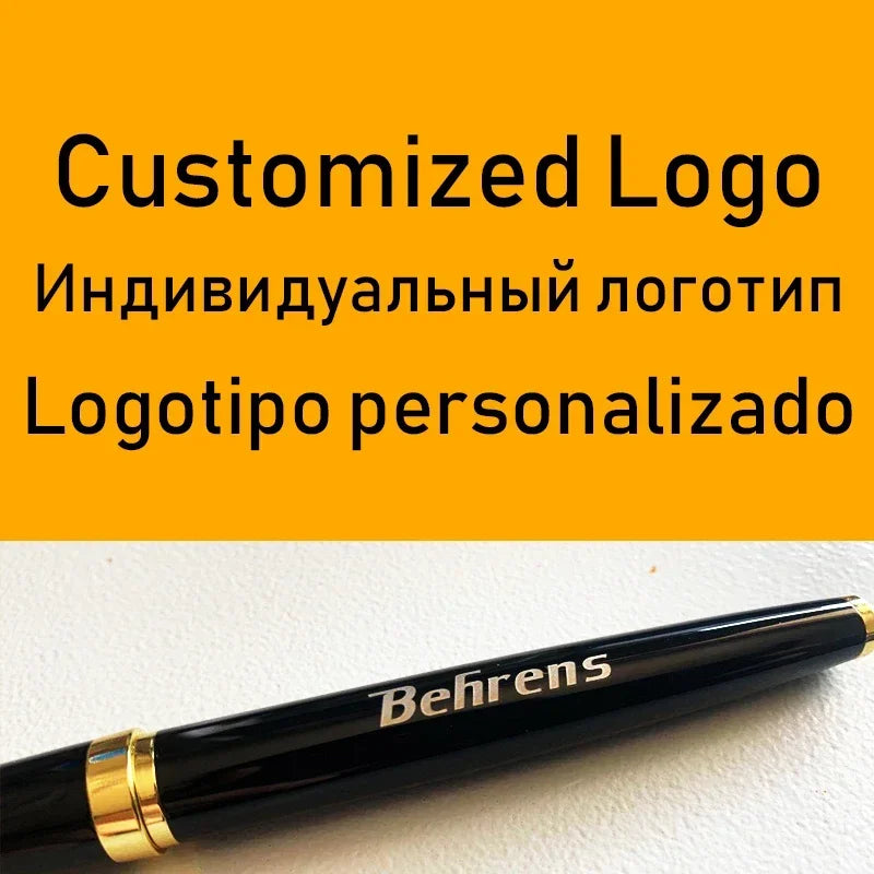 1 Set Luxury Metal Gel Pen Sculpture Pattern Roller Pen Office School Stationary Pen Customized Logo Name Text Gift