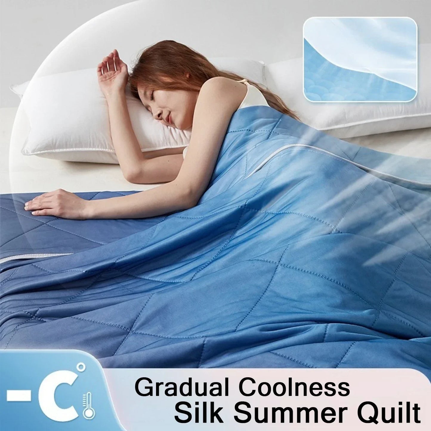 1PC High Quality Pure Color  Cooling Blankets  Lightweight, Breathable Summer Quilt with Double Side Cold Cooling Fabric 여름이불