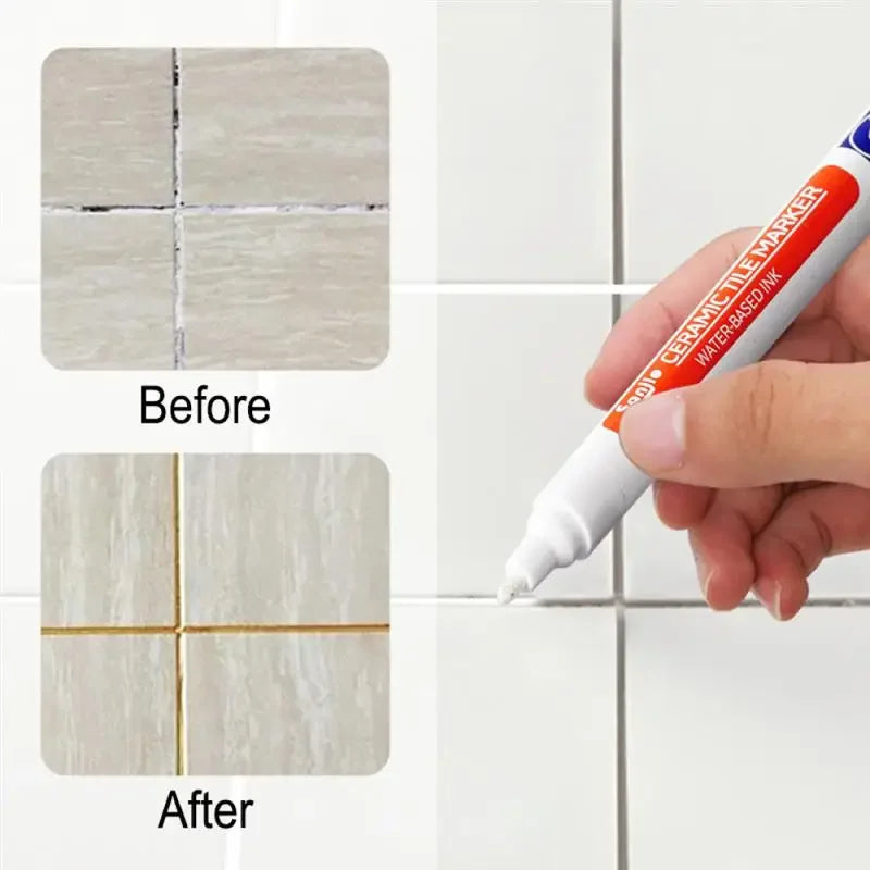 1/3 Pcs Waterproof White Marker Pen Wall Seam Repair Tiles Grout Markers Pens Floor Bathroom Decontamination Paint Brush Tools