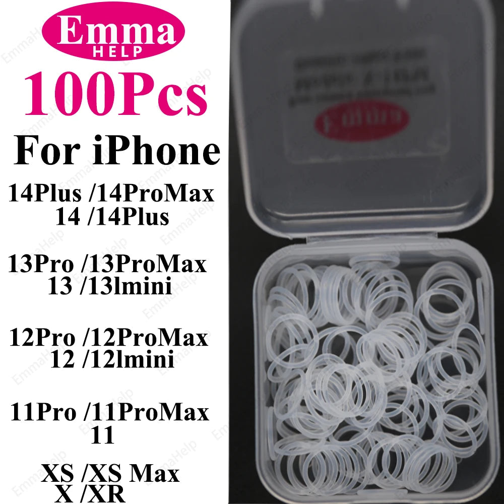 100pcs Back Camera Lens WaterProof Seal Ring for iPhone 11 12 13 mini X XR XS 14 15 Pro Max Waterproof Rubber Circle Big Hold