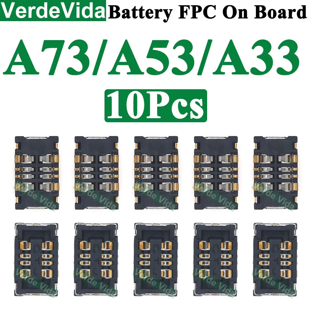 10Pcs Inner Battery FPC Connector Cilp Contact Plug On Board  For samsung A06 A55 A35 A54 A34 A33 A73 A13 A15 A16 A556 A356 A546