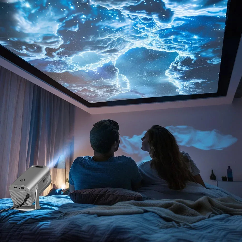 XIAOQIAODZ 4K Mini Portable Projector P30 Game Home Theater LED 8K 1080P Android Smart Video Pocket Wifi BT Cinema HD