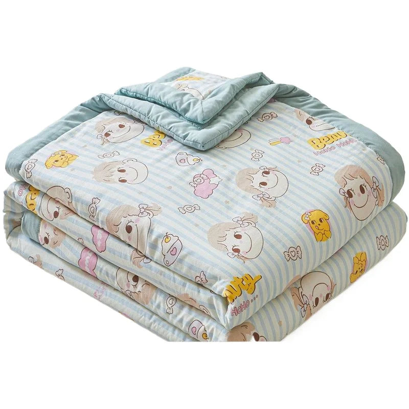 100% Cotton Summer Cooler Air-conditioning Nap Blanket Soy Fiber Comforter Quilt Core Super Soft Comfortable Antibacterial Quilt