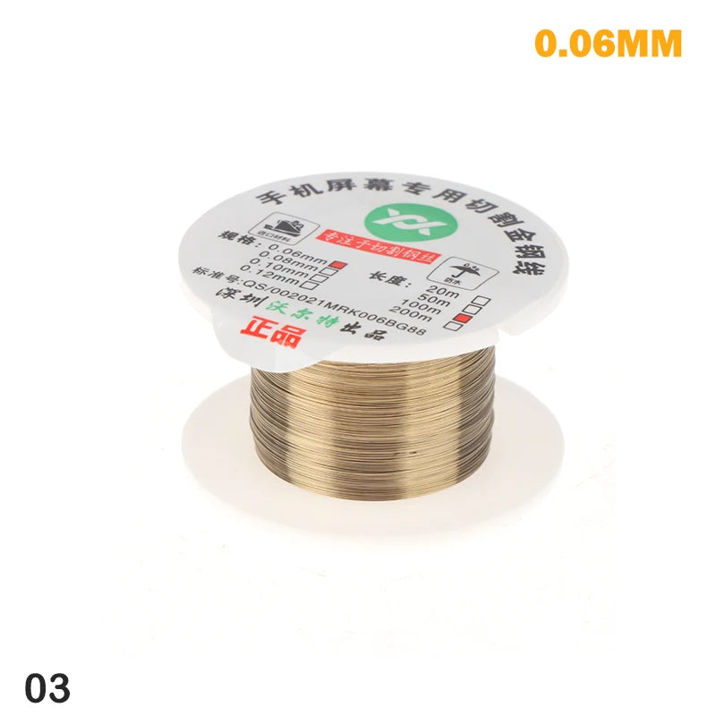 1Pcs 100M 0.04 0.05 0.06 0.08 0.1MM Alloy Steel Molybdenum Cutting Line LCD Screen Separation Diamond Wire Phone Repair Tools