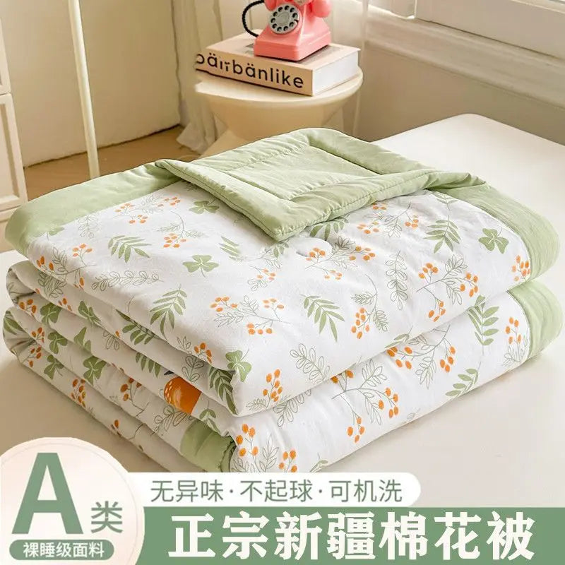 100% Cotton Summer Cooler Air-conditioning Nap Blanket Soy Fiber Comforter Quilt Core Super Soft Comfortable Antibacterial Quilt