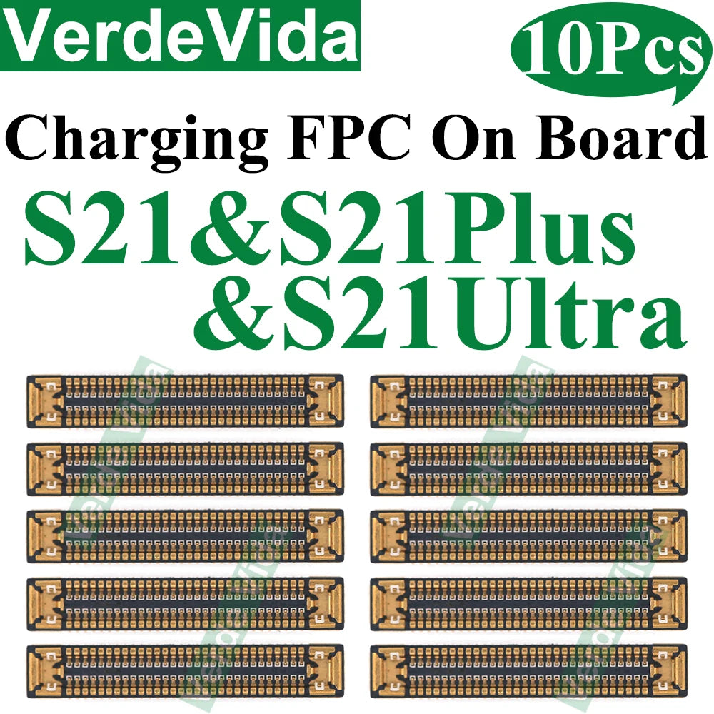 10pcs USB Charging FPC Connector For Samsung S22 S23 S24 Ultra S21 S20 FE S10 Plus Note 10 Charger Plug Motherboard On Board