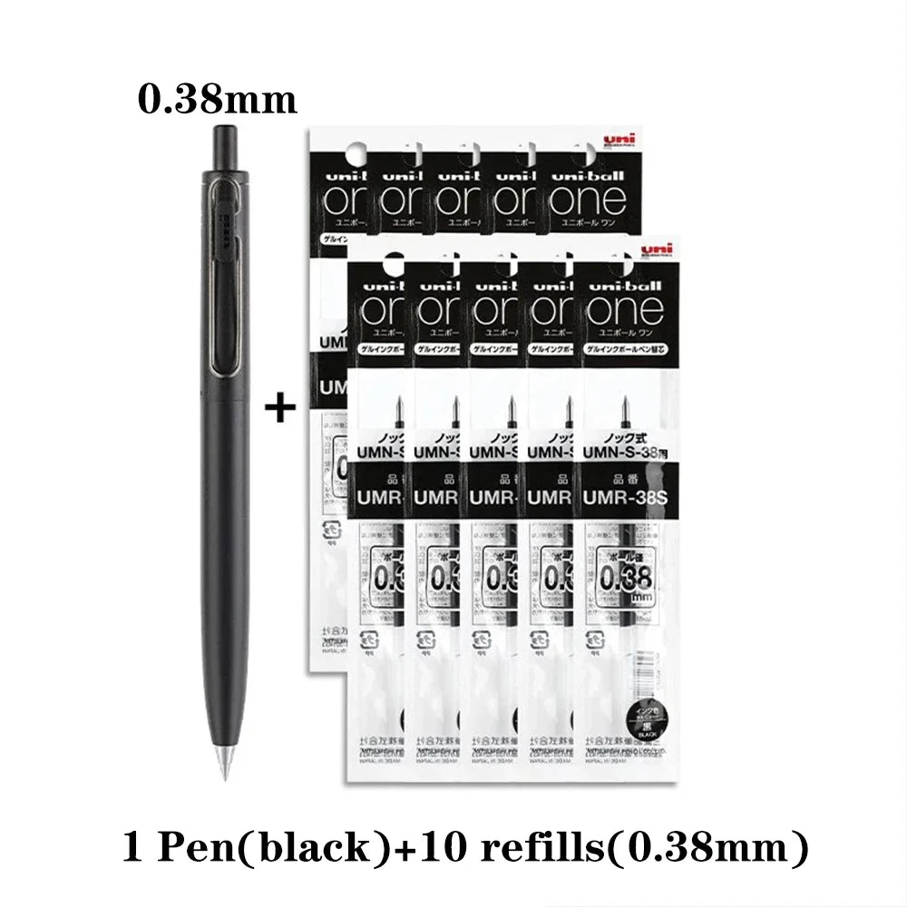 10PCS Uni-ball One Gel Pen Refill UMR-05S/UMR-38S Applicable To UMN-SP/UMN-SF Back To School Japanese Stationery 0.38mm/0.5mm