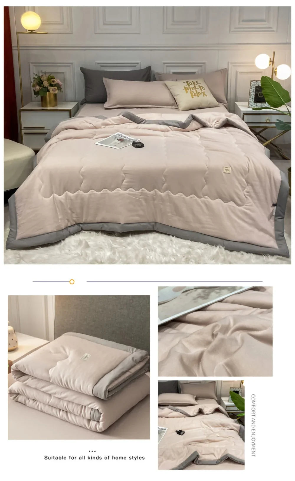 Zomer Airconditioning Quilt Gewassen Katoen Gooi Deken Quilten Dunne Dekbed Cooling Dekbed Gewatteerde Quilt Effen Kleur