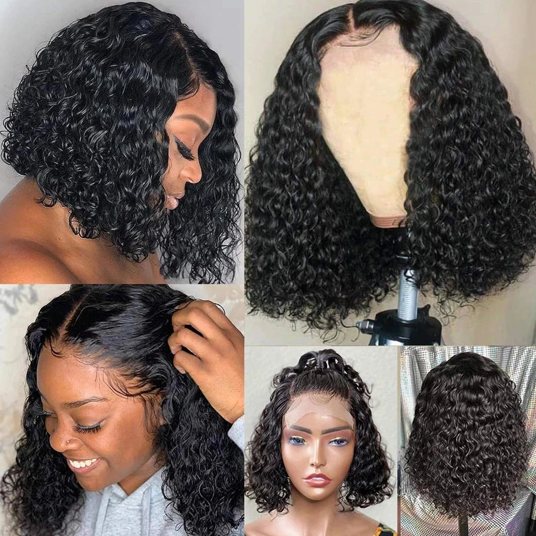 13x4 Short Bob Wigs Jerry Curly Short Pixie Cut Bob Wigs Human Hair 250% Density Loose Deep Wave Lace Frontal Wigs For Women