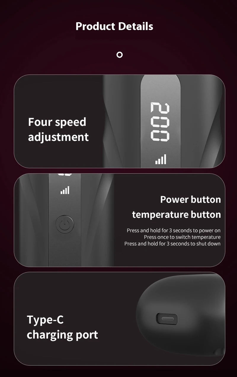 Wireless Straight Curling Hair Comb Heating Negative Ion Hair Straightener Rechargeable Anti-scalding Electric Hair Care Brushes