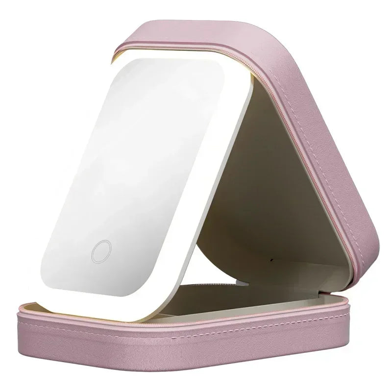 1pc Children's travel cosmetic bag with mirror-fashionable and convenient children's cosmetic storage bag