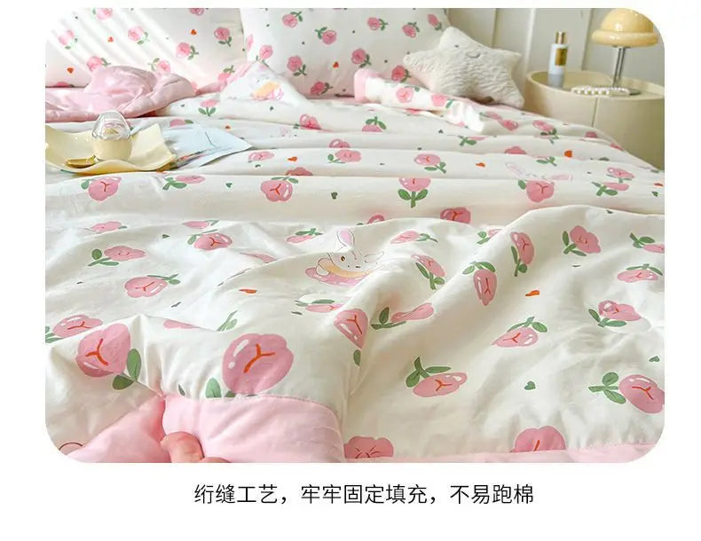 100% Cotton Summer Cooler Air-conditioning Nap Blanket Soy Fiber Comforter Quilt Core Super Soft Comfortable Antibacterial Quilt