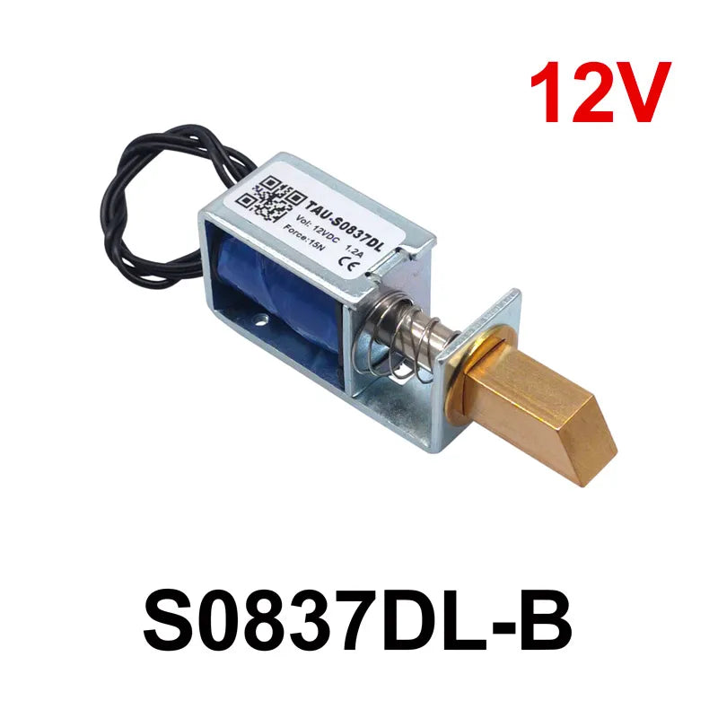 1PCS TAU-S0837DL DC 6V 12V 24V Electric Locks electromagnet stroke 10mm Magnetic Lock for the Cabinet door lock