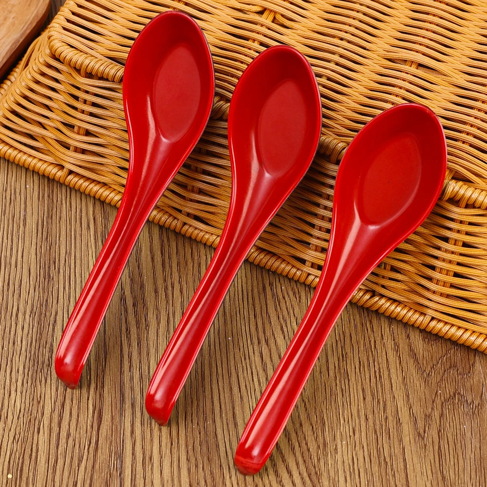 1/5/10pcs Mighty Porcelain Anti-Shock Spoons Japanese Rice Spoon Dumplings Porridge Soup Spoon  Restaurant Bar Kitchen Cutlery
