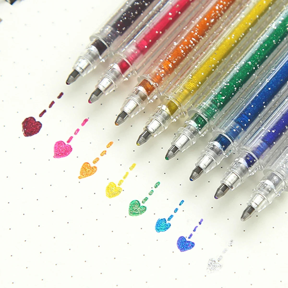 12pcs Glitter Gel Pen Set with 12 color ink refill suitable for children adult coloring, journaling, art drawing, book doo