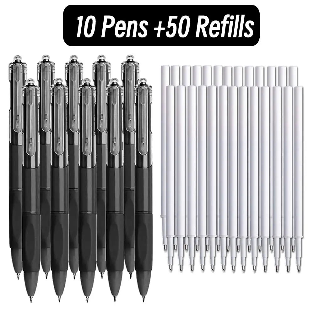 0.5mm ST Pen Tip Black Ink Color Student Ballpoint Pens Ball Point Writing Stationery Fine School Supplies Pencils Office