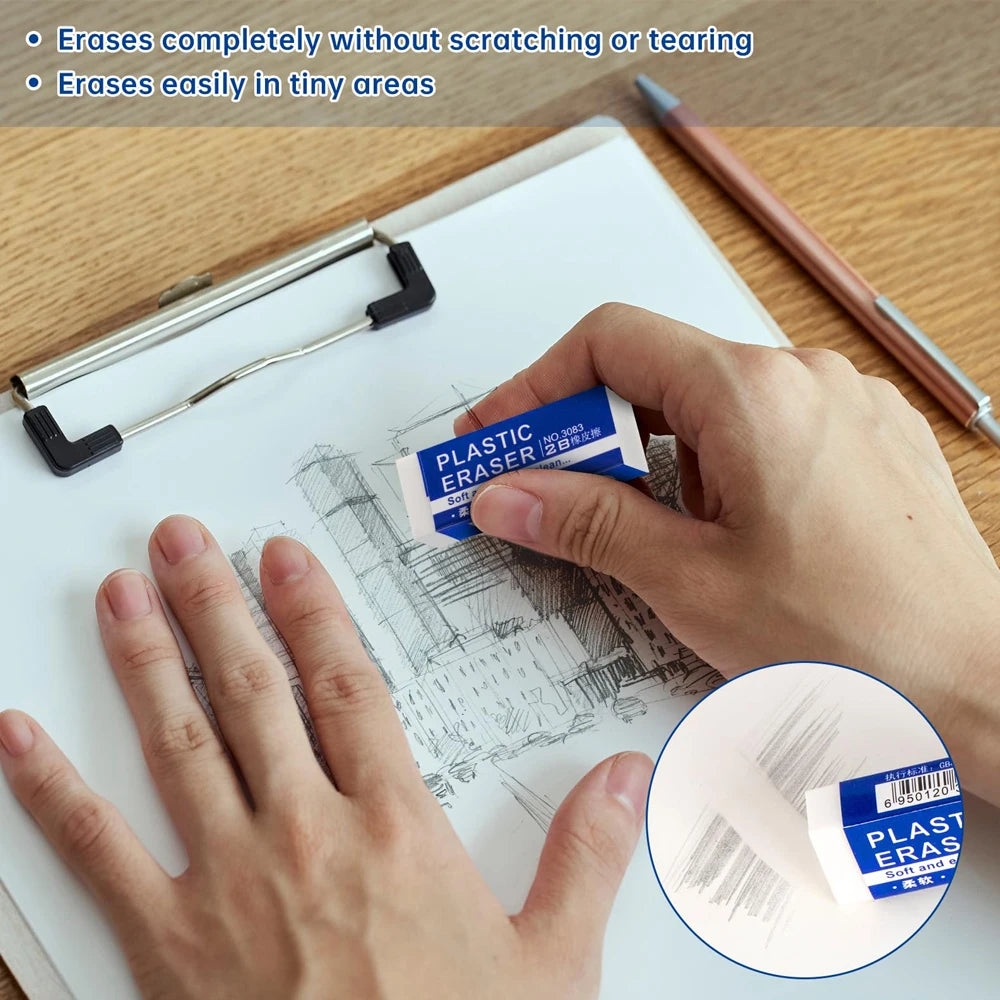 1-90Pcs 2B Pencil Erasers Soft Large PVC Rubber Eraser for School Office Kids Drawing Bulk Sketches Exam Correction Painting Art