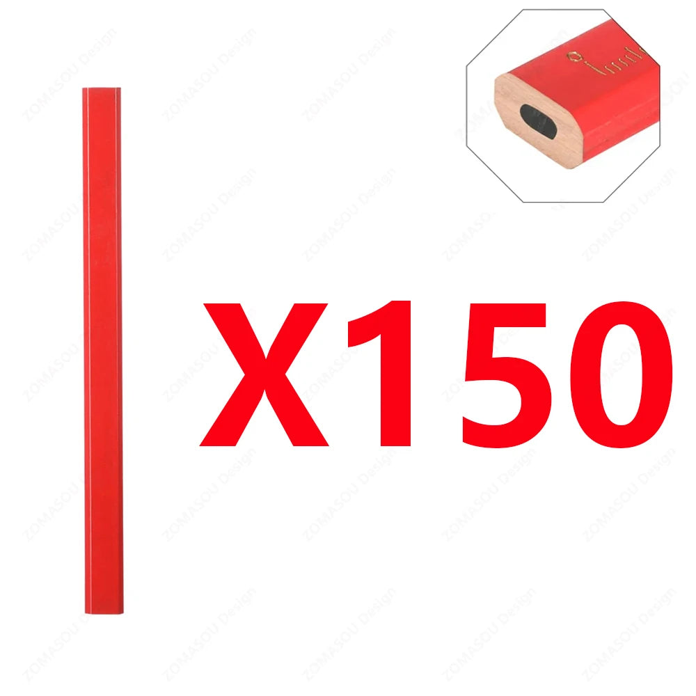150-1Pcs Heavy Duty Octagonal Hard Black Carpenter Pencils Woodworking Pencils Site Dedicated Square for Marking Wood Concrete