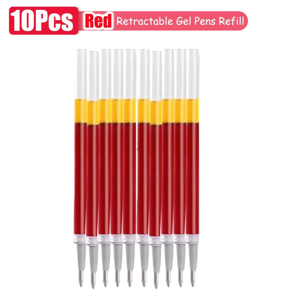 1-63Pc Retractable Gel Pens Set Black/red/blue Ink Ballpoint for Writing 0.5mm Refills Office Accessory School Supply Stationery