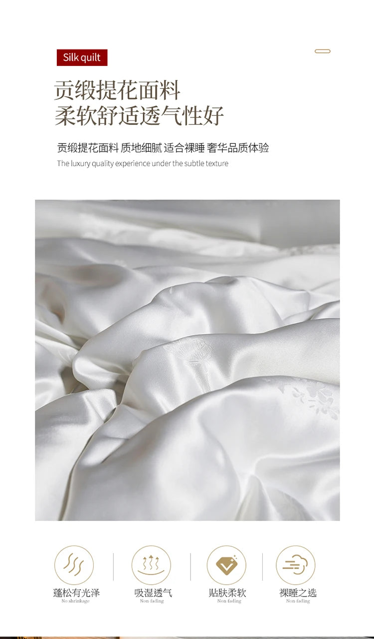 100% mulberry silk Handmade real silk quilt winter warm comforter spring autumn blanket thicken home hotel single double quilt