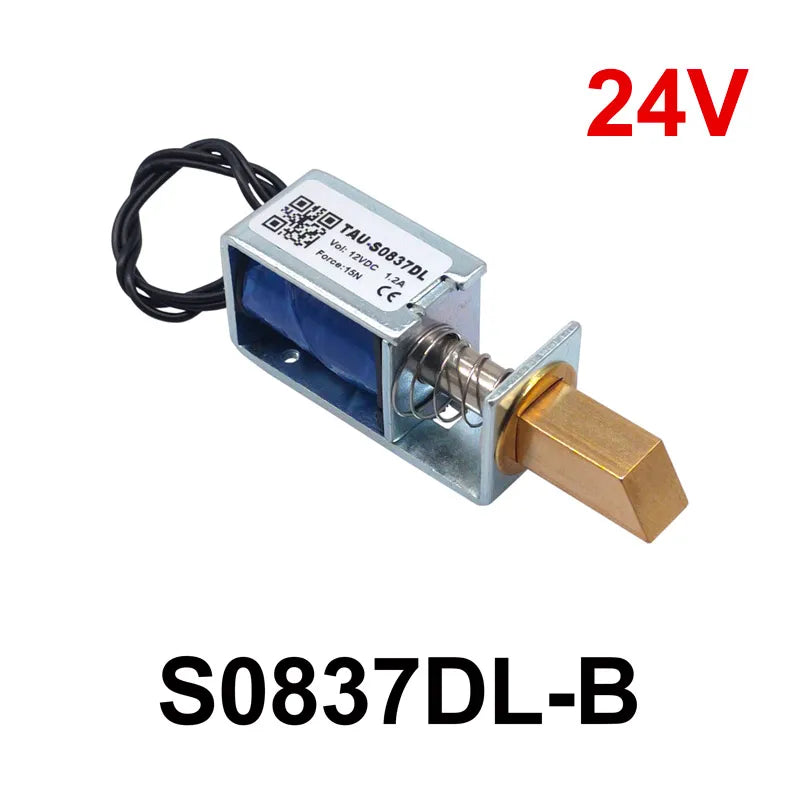1PCS TAU-S0837DL DC 6V 12V 24V Electric Locks electromagnet stroke 10mm Magnetic Lock for the Cabinet door lock