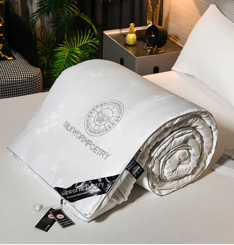 100% mulberry silk Handmade real silk quilt winter warm comforter spring autumn blanket thicken home hotel single double quilt
