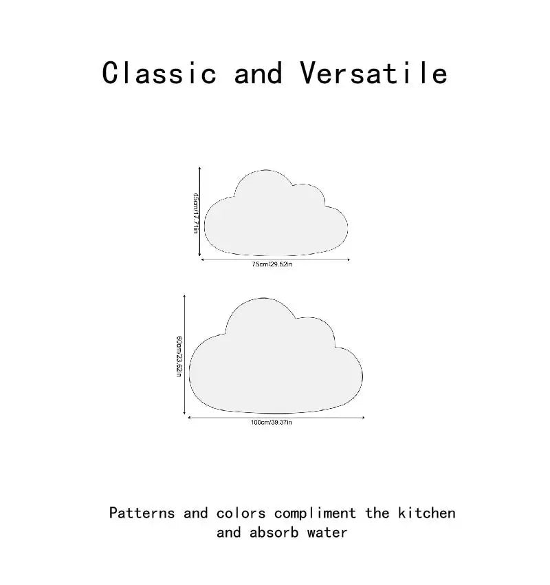 1 imitation hair-free cartoon white cloud non-slip living room, bedroom carpet floor mat, bedside plush decoration, foot neat