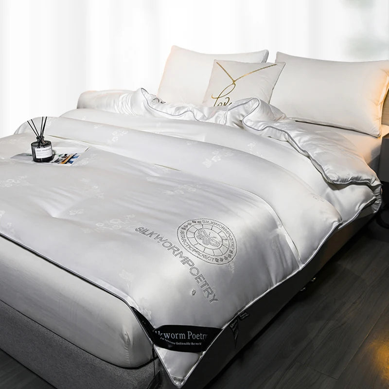 100% silk quilt natural mulberry silk spring autumn comforter thickened winter warm blanket fashion high end summer silk quilt