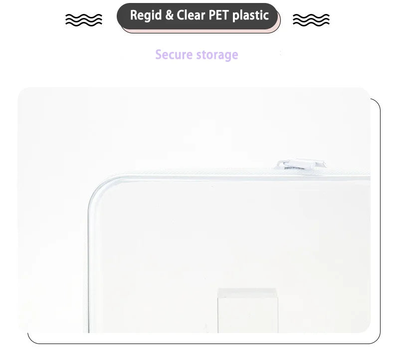 1pc Home Organize Box Transparent Cosmetics Storage Bag Baby Toy Organize Box Waterproof Plastic Zippered Pouch Travel Case Bag