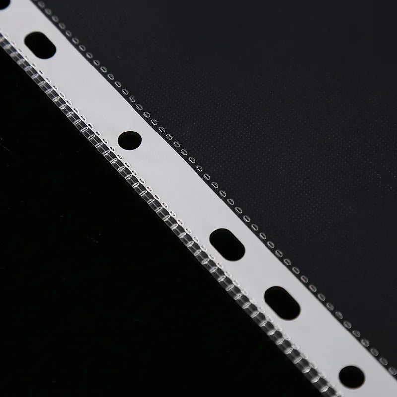 100pcs 11 Holes Thickening Transparent Plastic Punched File Folders A4 Document Sleeves Protector Office Supplies