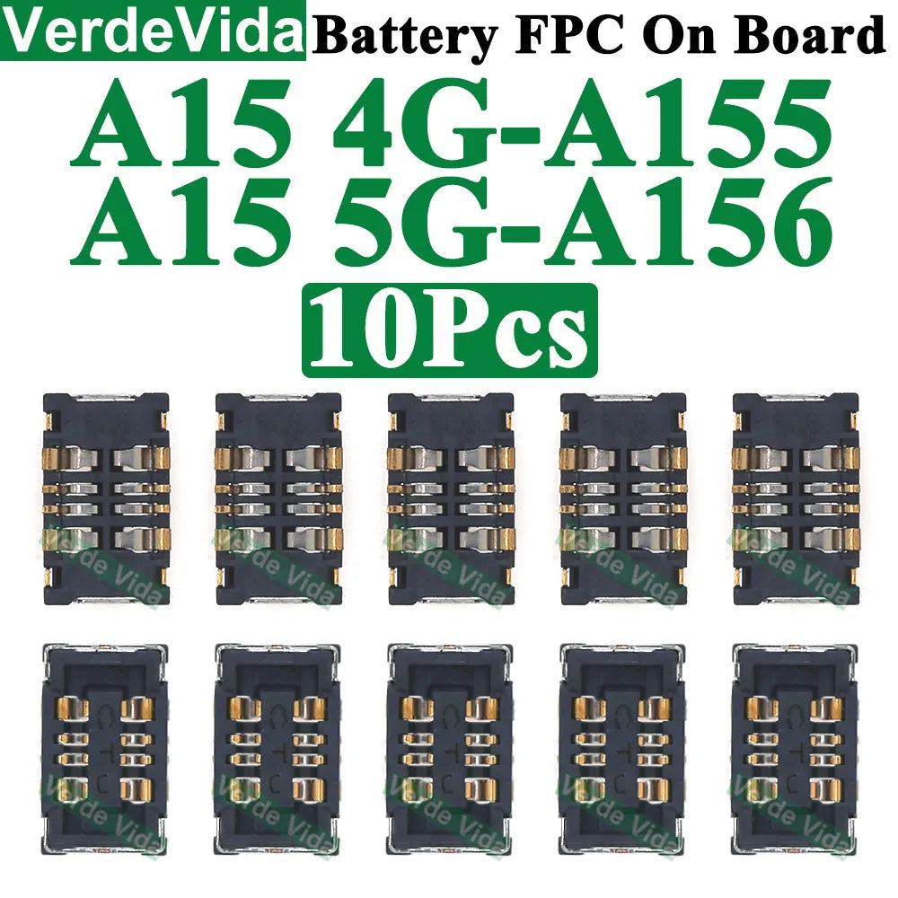 10Pcs Inner Battery FPC Connector Cilp Contact Plug On Board  For samsung A06 A55 A35 A54 A34 A33 A73 A13 A15 A16 A556 A356 A546