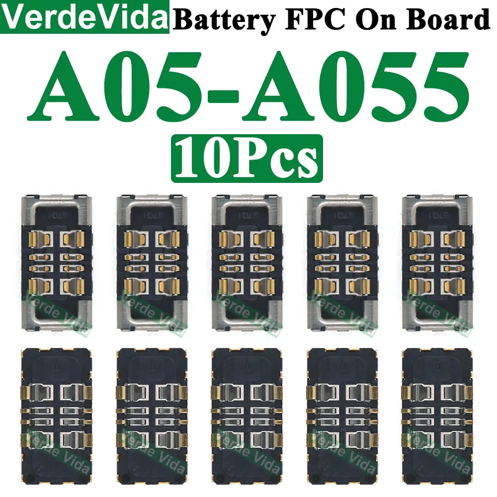 10Pcs Inner Battery FPC Connector Cilp Contact Plug On Board  For samsung A06 A55 A35 A54 A34 A33 A73 A13 A15 A16 A556 A356 A546