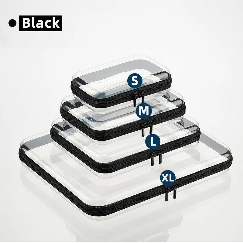 1pc Home Medicine Organize Box Transparent Cosmetic Bag Travel Case Bag Toy Organize Box Double Zipper Waterproof Plastic Pouch