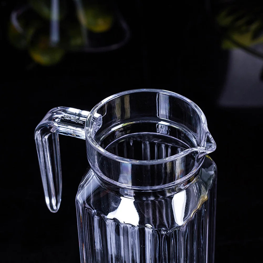 1pc 1.1L Water Juice Jug Pitcher PC Transparent Bottle With Lid Fridge Home Kitchen Drink Storage Pot 8.5x24cm