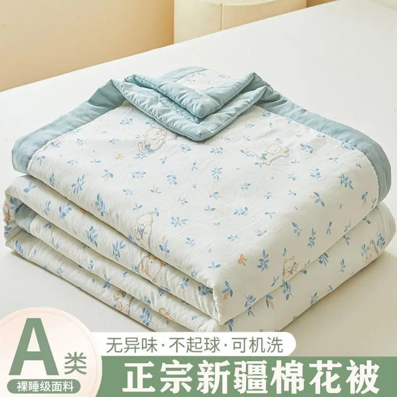 100% Cotton Summer Cooler Air-conditioning Nap Blanket Soy Fiber Comforter Quilt Core Super Soft Comfortable Antibacterial Quilt