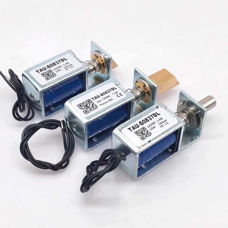 1PCS TAU-S0837DL DC 6V 12V 24V Electric Locks electromagnet stroke 10mm Magnetic Lock for the Cabinet door lock