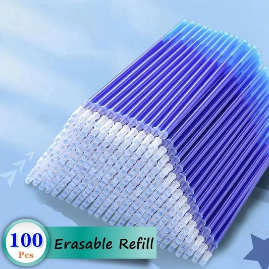 20 /100 Pcs0.5mm Color Ink Washable Neutral Refill Erasable Gel Pen Filling Student Gift Writing Stationery Hot Erasable Refill
