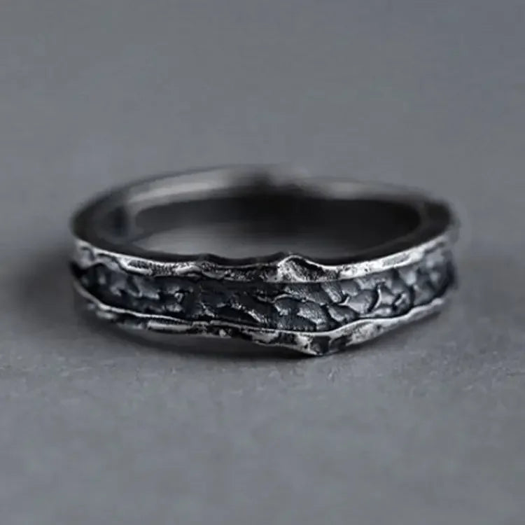 1 Pair New Trendy Abyss Couple Ring Simple Personality Cold Wind Ring Retro Old Student Men and Women Couple Ring Jewelry Gift