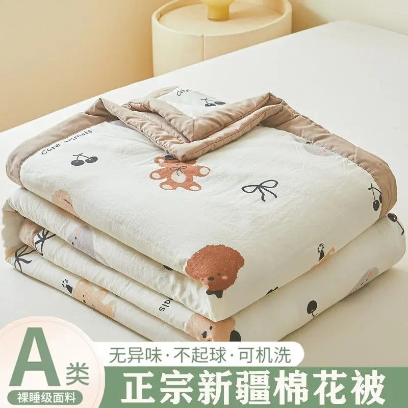 100% Cotton Summer Cooler Air-conditioning Nap Blanket Soy Fiber Comforter Quilt Core Super Soft Comfortable Antibacterial Quilt