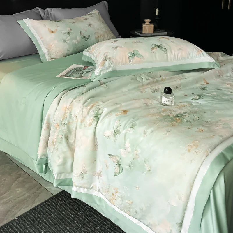 1PC Summer Quilt Korean Style Cool Quilt Flora Household Machine Washable Suitable 여름이불 Cool and Refreshing Summer Blanket